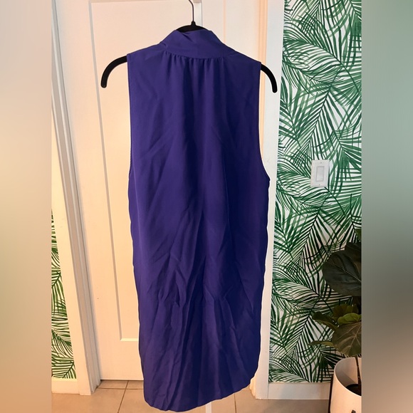 Aritzia Wilfred Royal Blue Sleeveless 100% Silk Sabine Dress Large - Picture 4 of 9